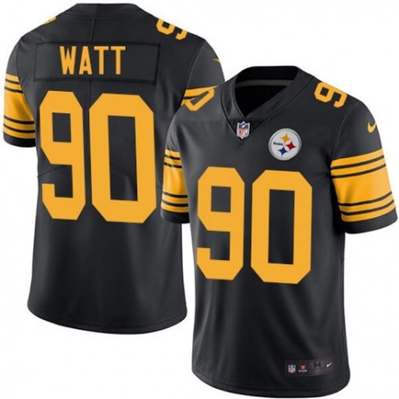 Mens Youths Kids Womens 90 TJ Watt Watt Rush Vapor Black Stitched Jersey